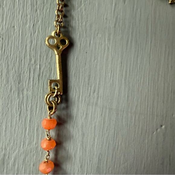 Fossil Lock & Key Beaded Long Necklace - Picture 8 of 8
